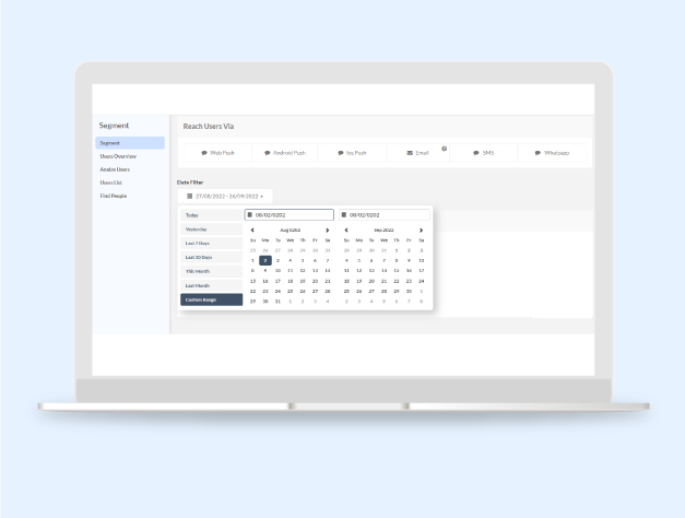 Date filter for campaigns in the segment section