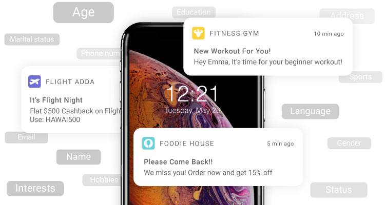 Personalized push notifications