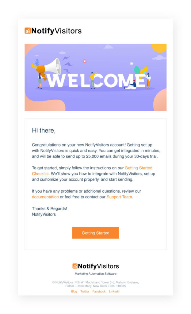 Send welcome emails