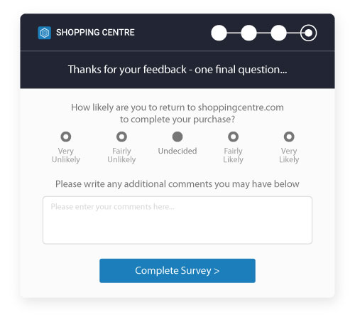 Cart abandonment surveys: