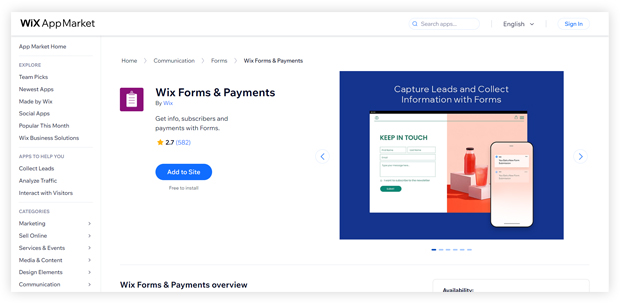 Wix Forms & Payment