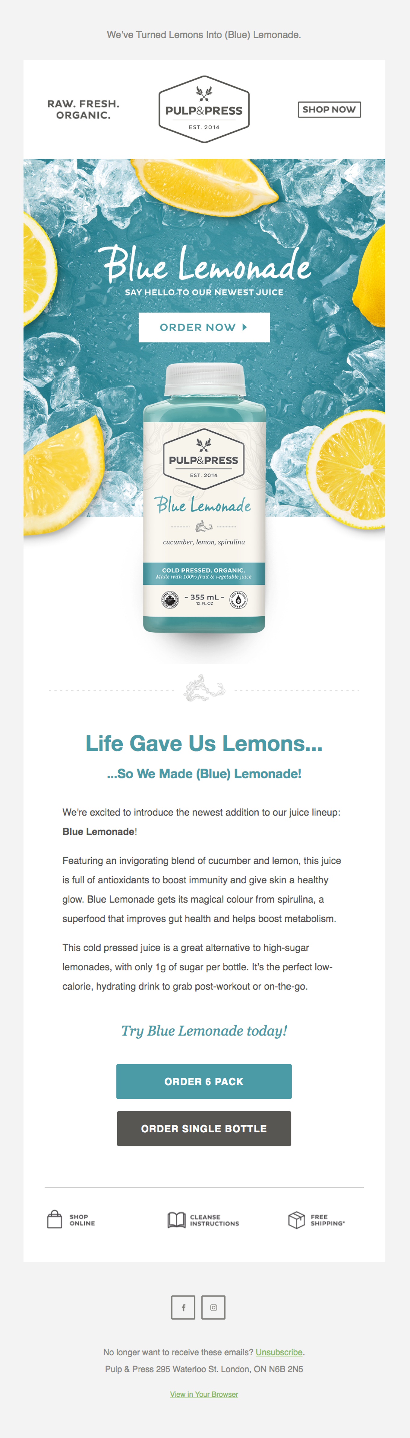  Introducing Our Newest Juice: Blue Lemonade 