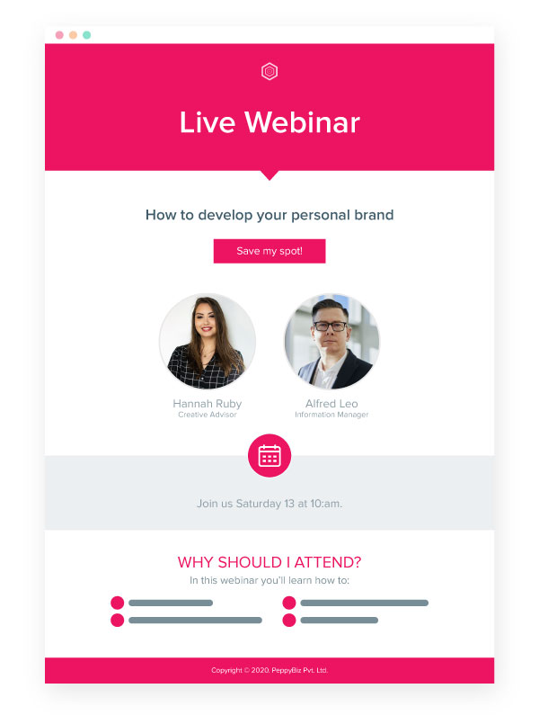 Webinar email design template