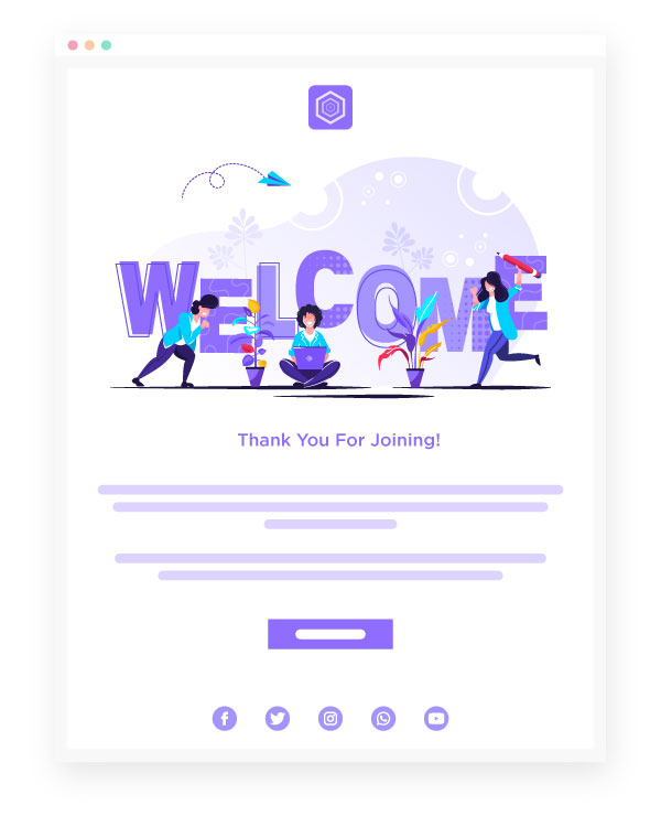 Welcome email marketing template